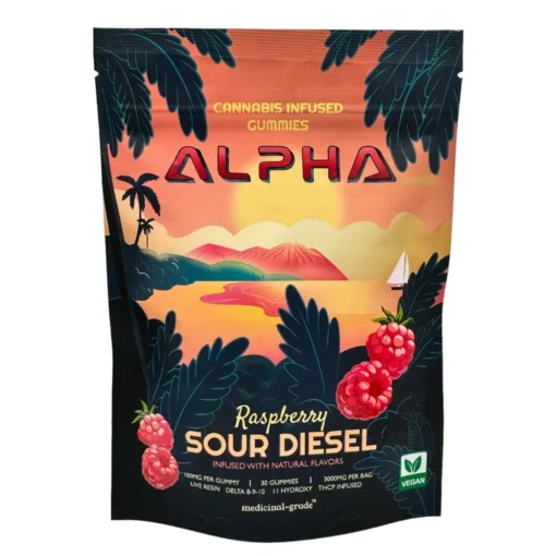 Sour Diesel Raspberry THC Live Resin Gummies Delta 8 9 THCP Infused 30 Pack SALE